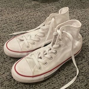 White high-top converse
